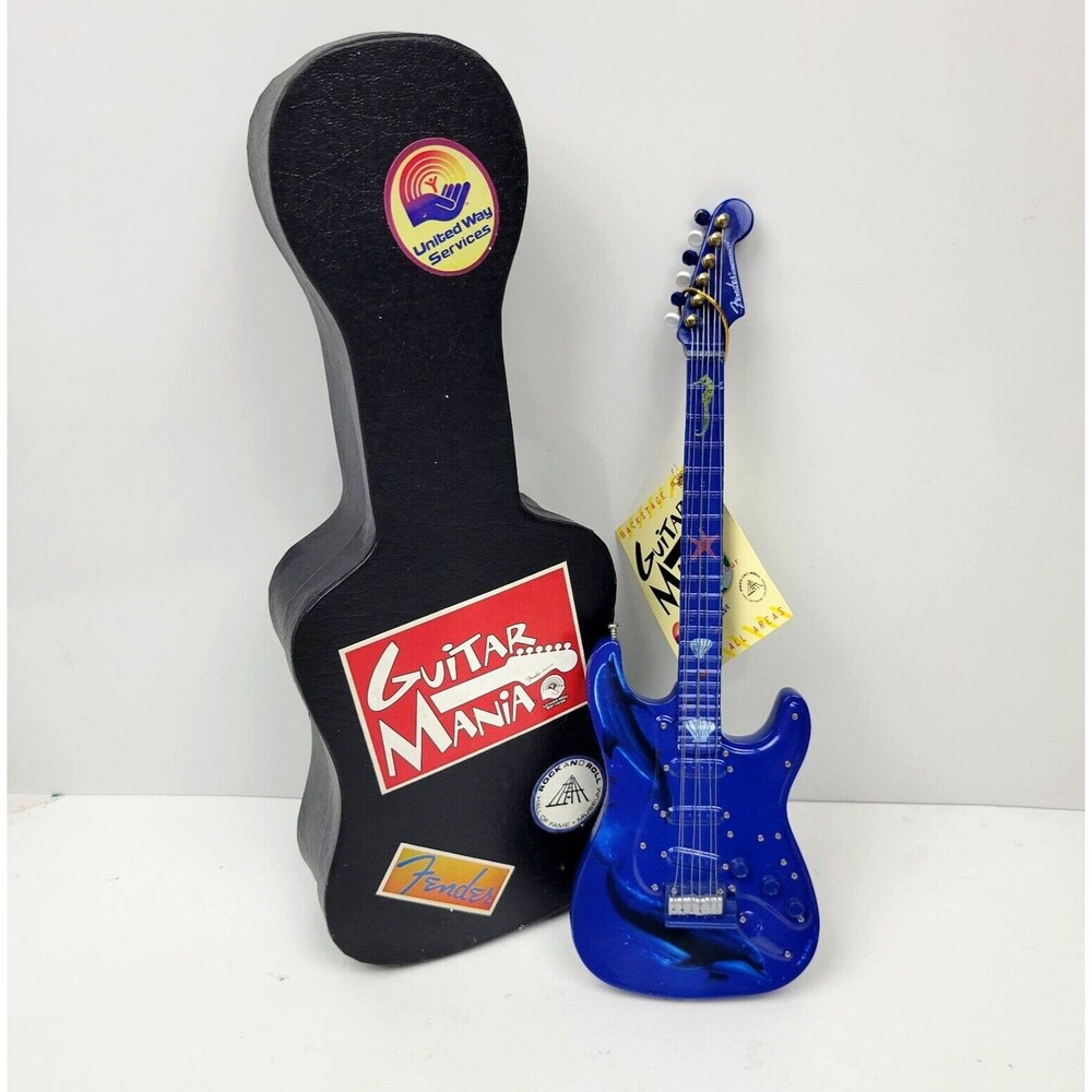 Guitar Mania Fender Mini Guitar Marine Life Rocks #1013 Case & Stand Westland